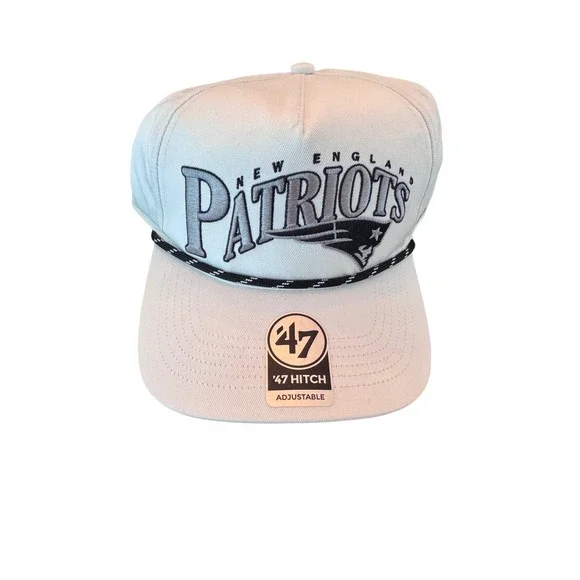New England Patriots 47 Brand Hitch Rope Hat White Adjustable Baseball Cap - Picture 2 of 4